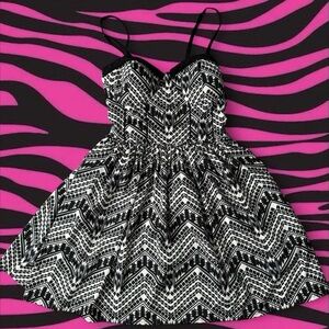 American Rag Black and White Patterned Dress